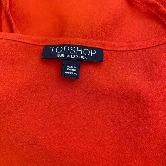Topshop Red Cami Tank Top Size 2 - Picture 4 of 5
